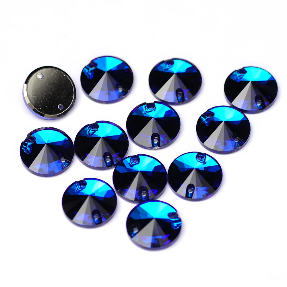 PUBRILEX Großhandel Glas K9 Rivoli Runde Kanten mit Facetten zum Aufnähen Strasssteine in Allen Farben für DIY Kleidung, Kleider und Bekleidung – Detail 6