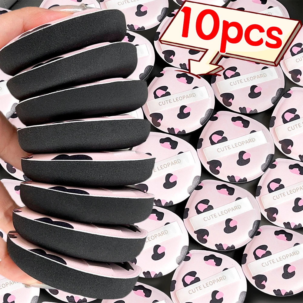 Leopard Print Puffs Cotton Foundation Sponge Dry Wet Face Beauty Makeup Cosmetic Puff Soft Air Cushion Concealer Powder Tools