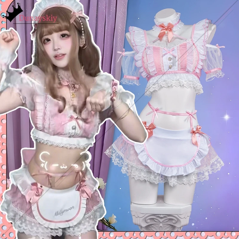 

Cosplay Women's Prisma Illya Costume Pink Maid Outfit Cosplay Costume Top and Skirt Fullset Halloween Carnival Theme Dress Up