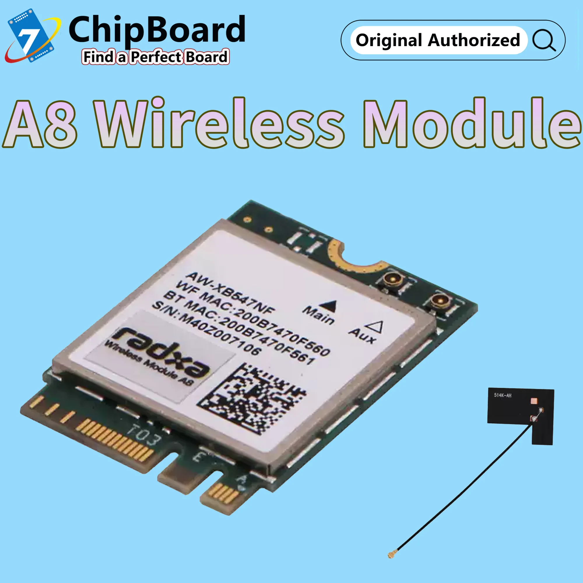 A8 Wireless Module  (WiFi 6 BT5.2) Dedicated for Rock 5B / Rock 3A / Rock Pi N10 Radxa