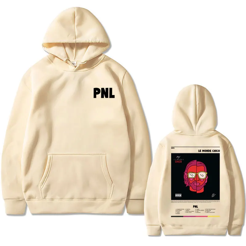 French Rapper PNL Le Monde Chico Album Print Hoodie Men Women Hip Hop Casual Oversized Sweatshirt Men\'s Gothic Vintage Hoodies