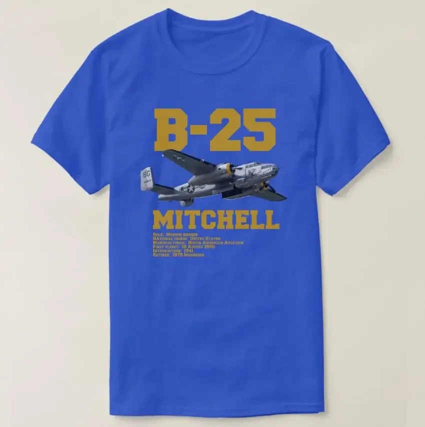 B-25 Mitchell | WW2 Plane Men T-Shirt Short Sleeve Casual 100% Cotton O-Neck T Shirt