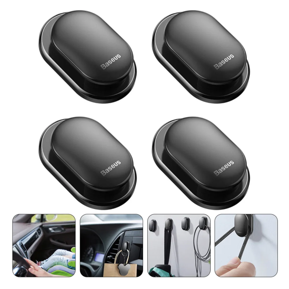 

4pcs Car Hooks Organizer USB Cable Headphone Key Storage for Home Room Car Strong Bearing Capacity Hook Hanger