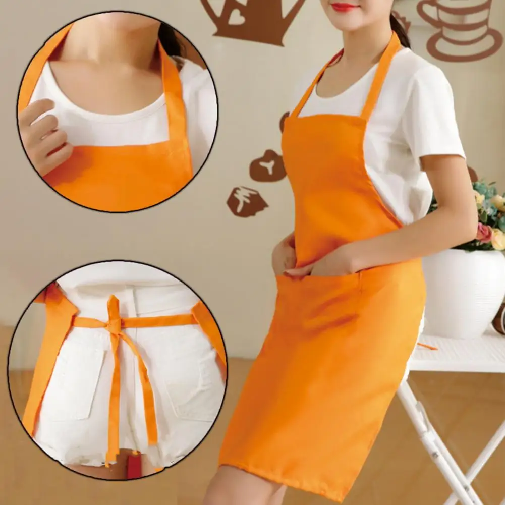 Unisex Apron with Pockets Kitchen Apron Adjustable Straps Cooking Apron for Grill Restaurant Bar Cafes