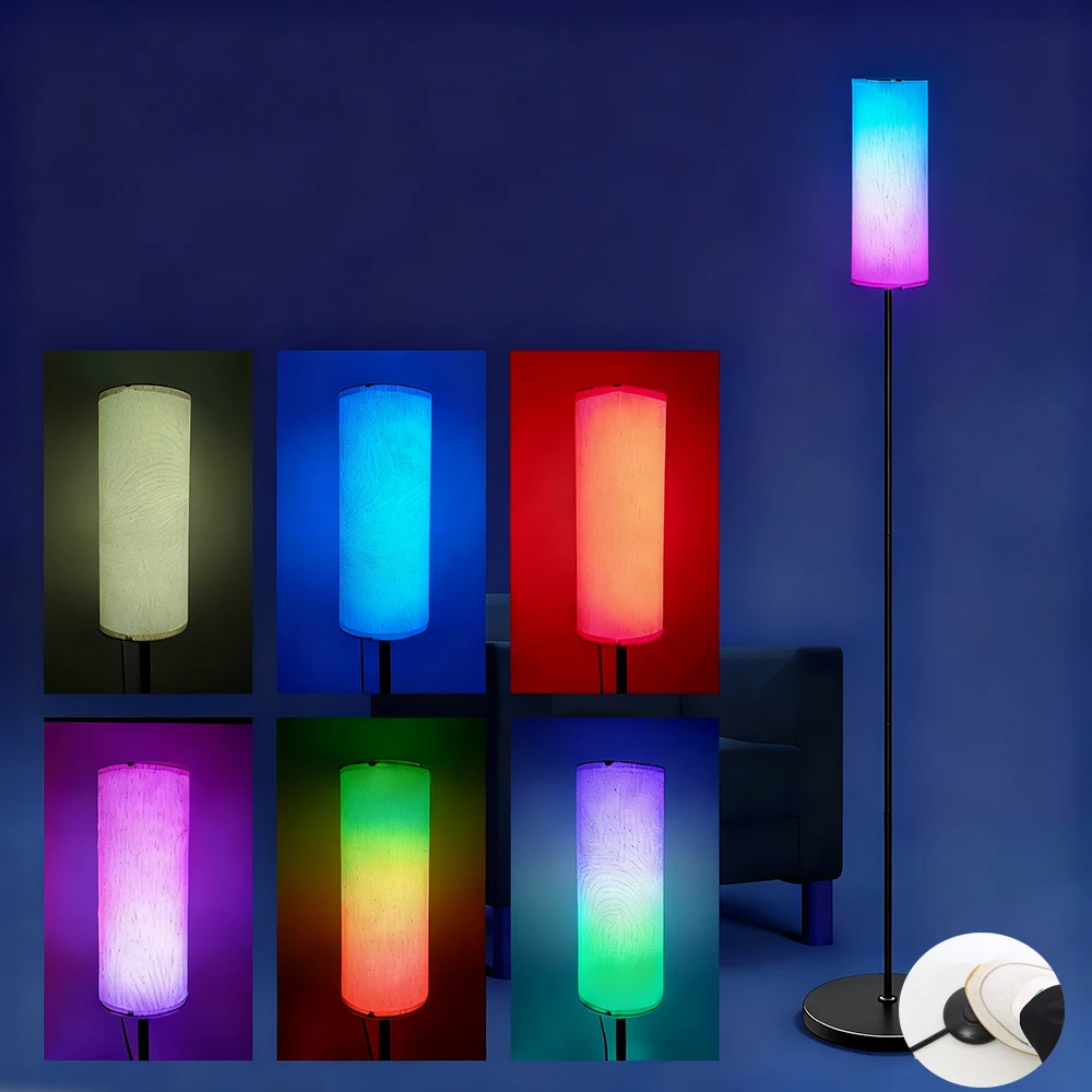 

Smart LED Floor Lamp 3Color/RGB Modern Standing Lamps with Lampshade Lamp Foot Switch for Living Room Bedroom Kids Room Office