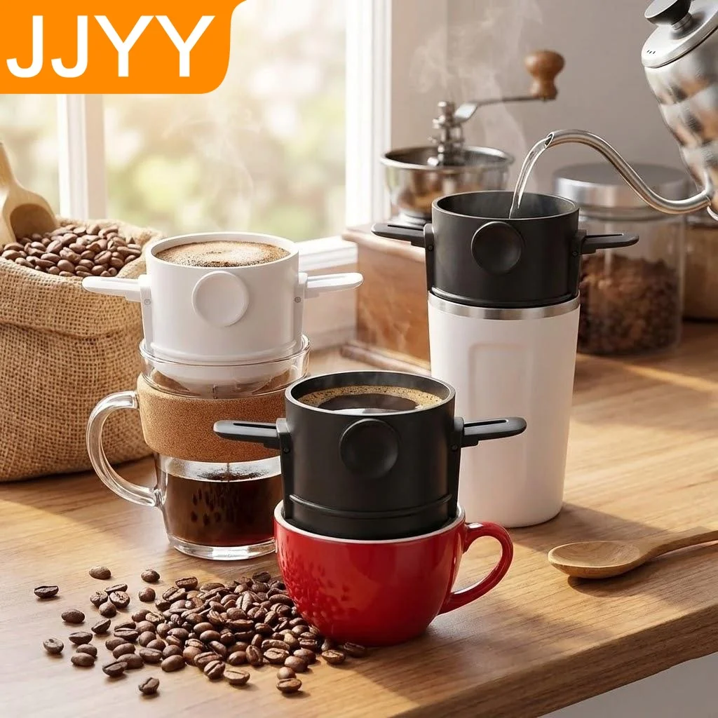 Portable Reusable Stainless Steel Coffee Filter Cup Tea Filter Home Kitchen Dropper Holder