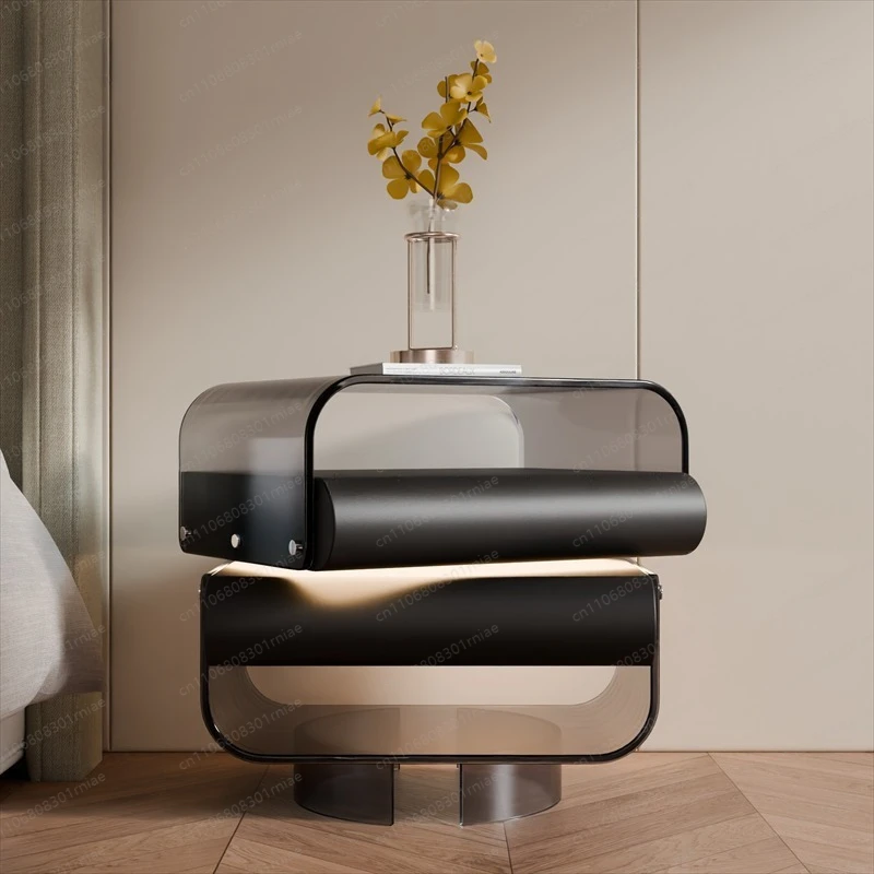 

Bedside table New acrylic suspended bedside table Light luxury minimalist storage cabinet 360 ° rotating bedroom bedside table