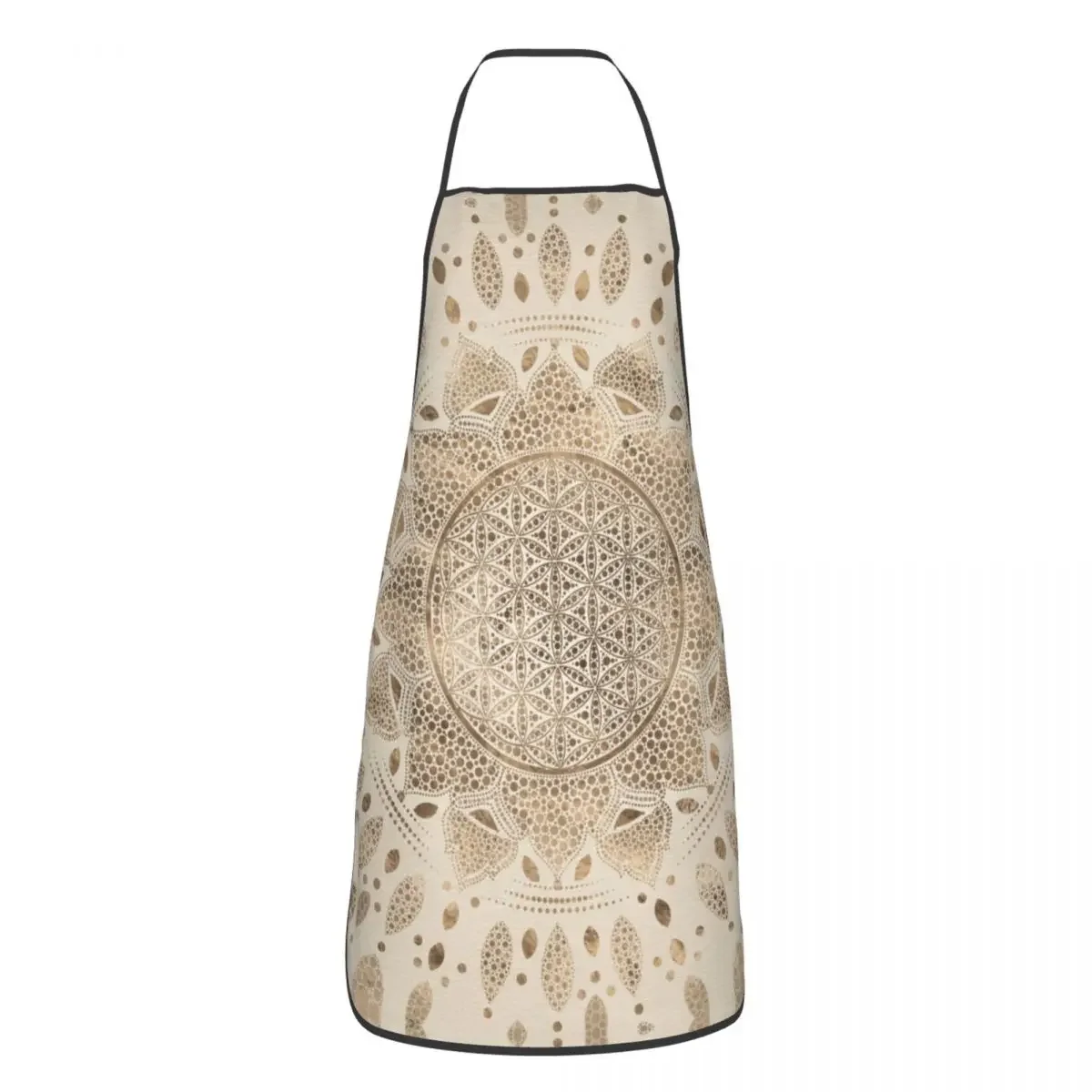 Flower Of Life In Lotus Dot Art Bib Apron Women Men Chef Tablier Cuisine for Kitchen Cooking Mandala Yoga Meditation Baking