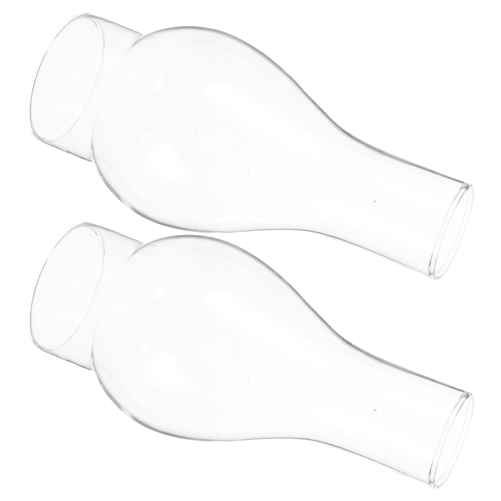 

2Pcs Clear Glass Lamp Shades Retro Style Replacing Lampshade Windproof for Home Bedroom Living Room Decor