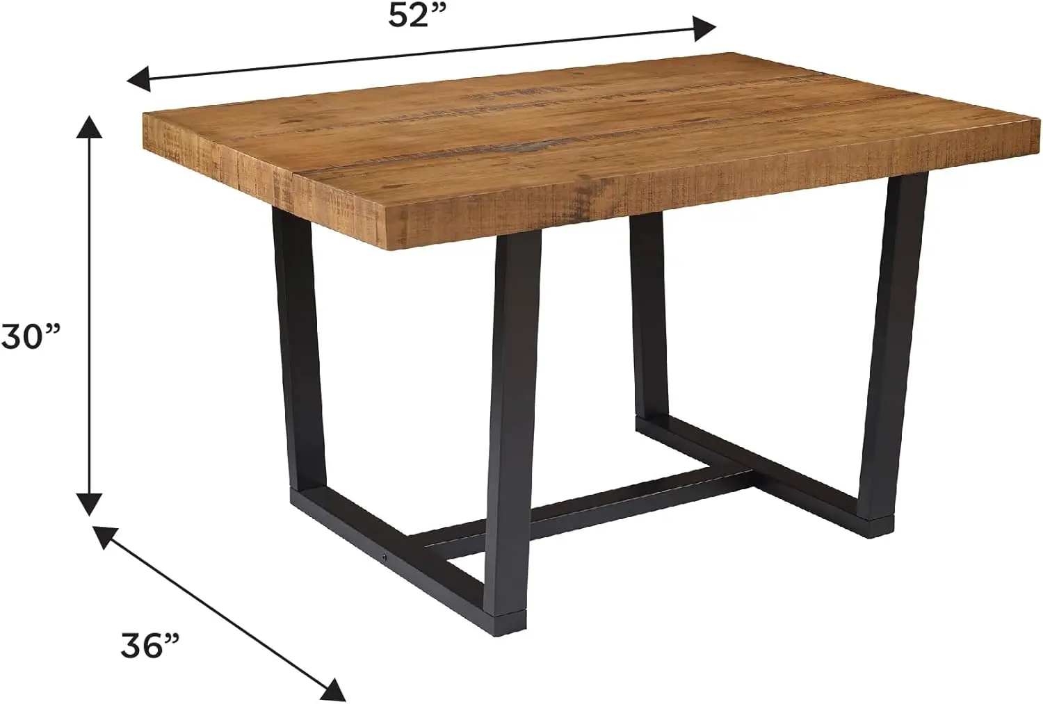 Modern solid wood conference table 52 " rustic oak