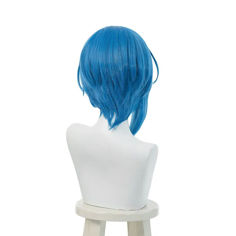 Liefde Live!Super Ster!! Shiki Wakan Cosplay Pruik 35Cm Vrouwen Korte Blauwe Bob Synthetische Pruiken