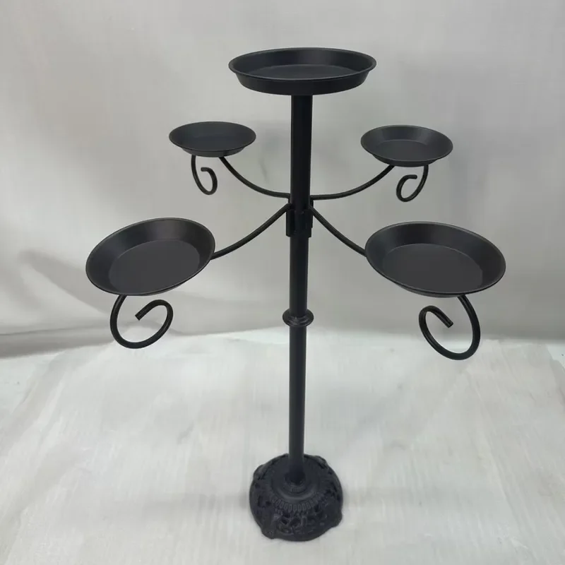 Vintage Wrought Iron Bird Bath Stand Outdoor Garden Decor Metal Freestanding Feeder Bowl for Yard Lawn Patio Backyard