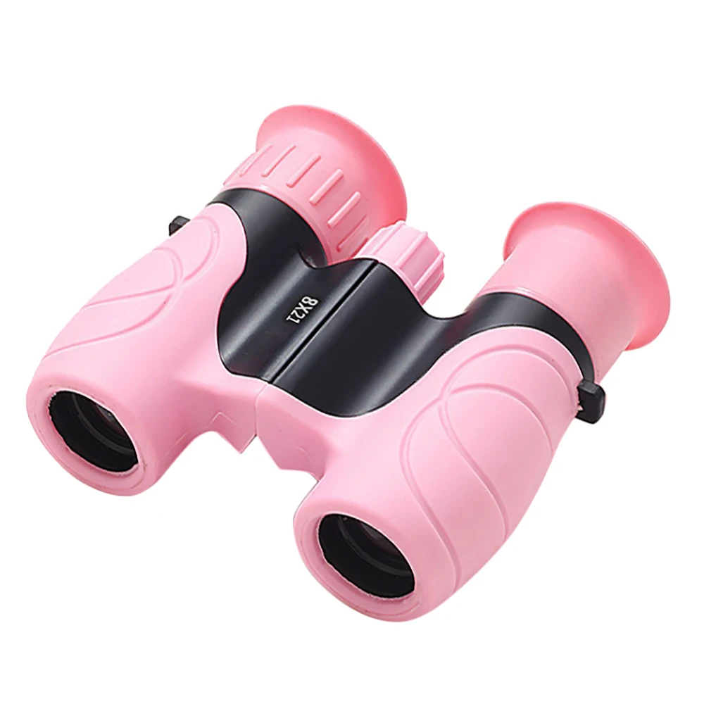 Binoculars for Kids High-Resolution 8X21 Small Compact Toy Binoculars for Bird Watching Hiking Camping Exploration Pink