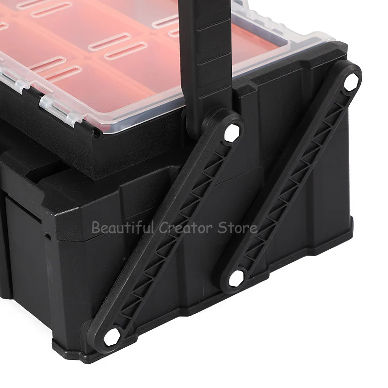 Hardware Toolbox Empty Large Tool Box Plastic Tool Case Portable Toolbox Screws Storage Box Parts Box Drawer Tool box Hard Case