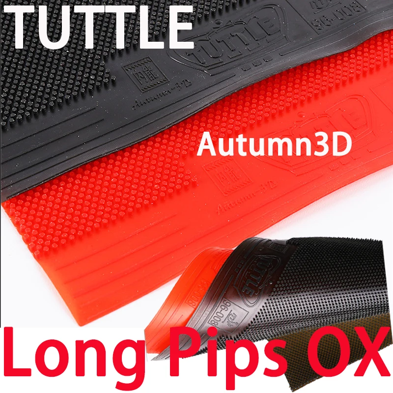 ！TUTTLE Autumn3D Table Tennis Rubber Long Pips OX Curve Weird Rotating Table Tennis Rubber Small&Medium Particle Single Rubber