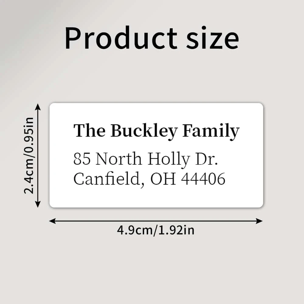 Custom White Personalized Return Name Address Stickers Self-Adhesive Flat Rectangular For Back To School Office Home Gifts Famil
