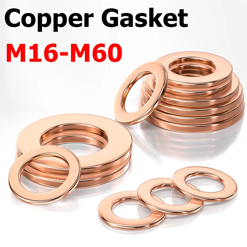 10/50pcs Copper Washer Gasket M16 M17 M18 M19 M20 M21 M22 M23 M24 M27 M28 M30 M32 M33 M34 M36 M38 M40 M42 M45-M60 For Sump Plugs