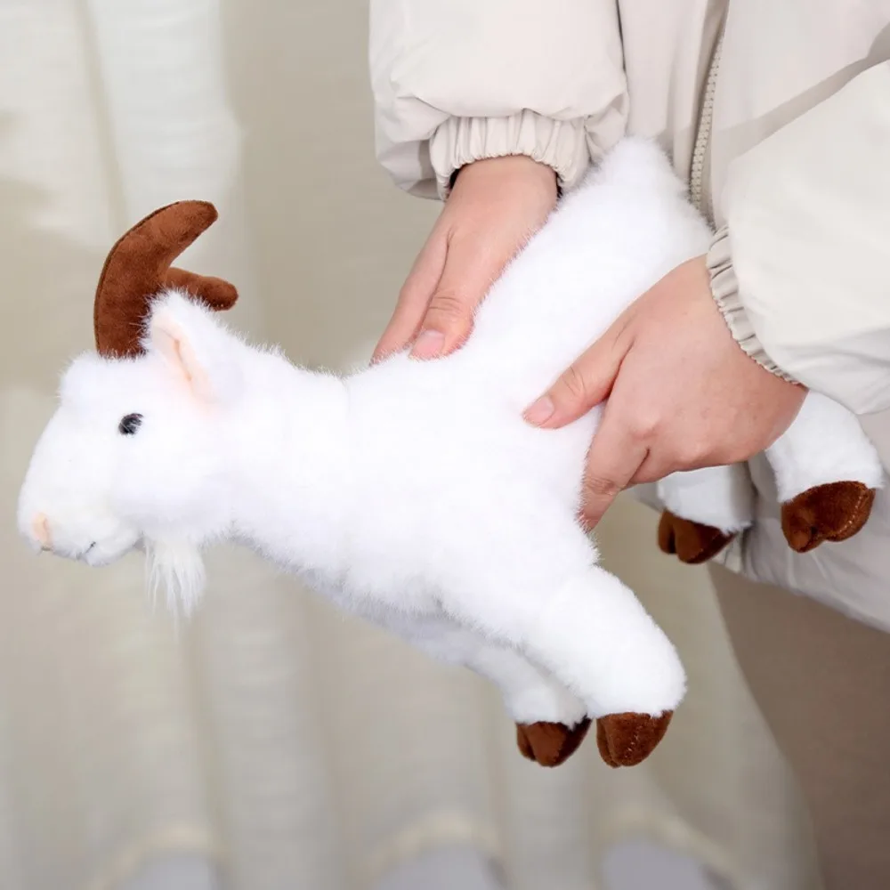 Cute 18/30cm Baby Goat Plush Doll Horned Sheep PP Cotton Doll Toys Fluffy Soft Stuffed Animal Doll for Kids and Adults