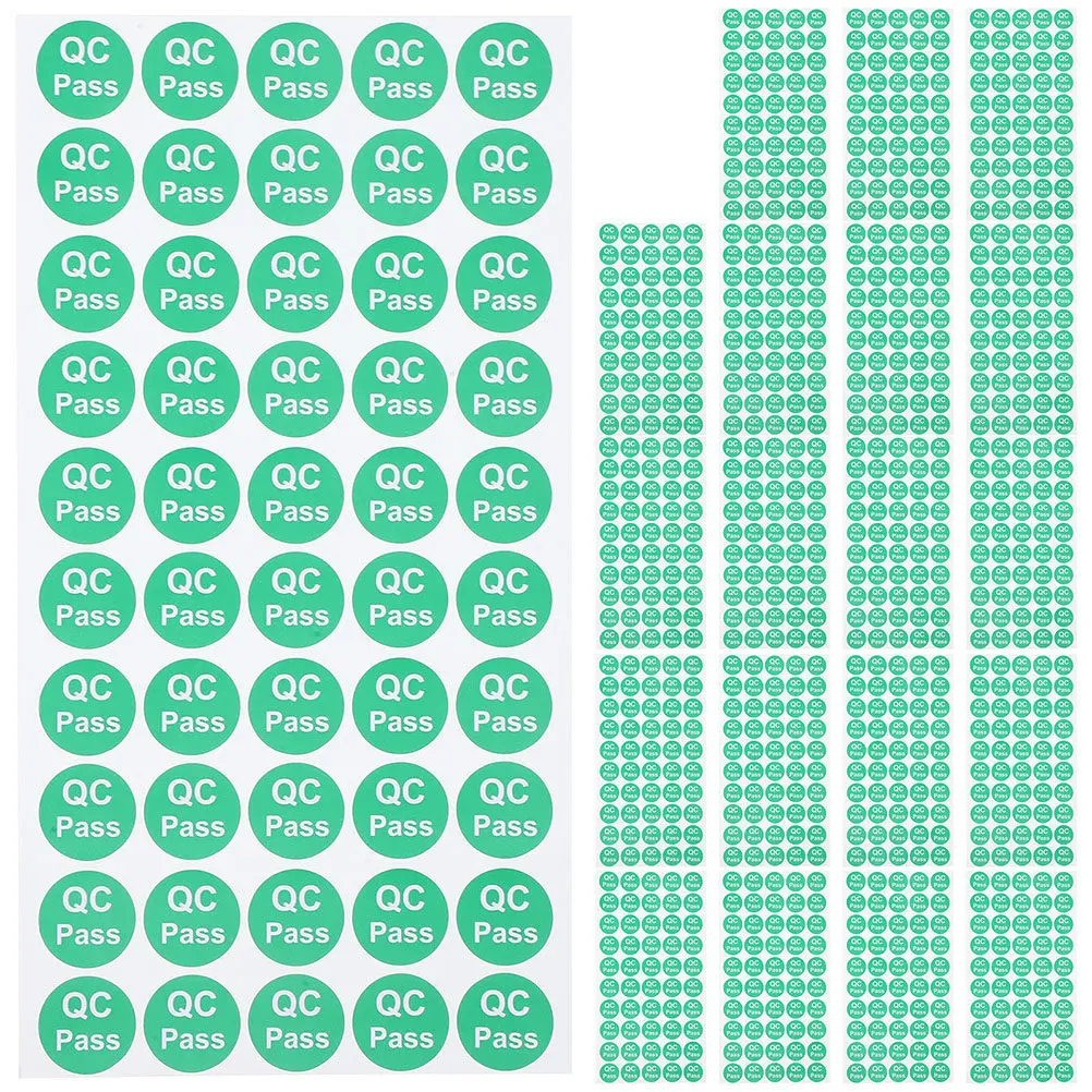 

1000 шт. круглых этикеток 20 мм, одобренных по качеству, самоклеящиеся, незаменимые для склада, для процесса контроля качества, скорости и продуктивности