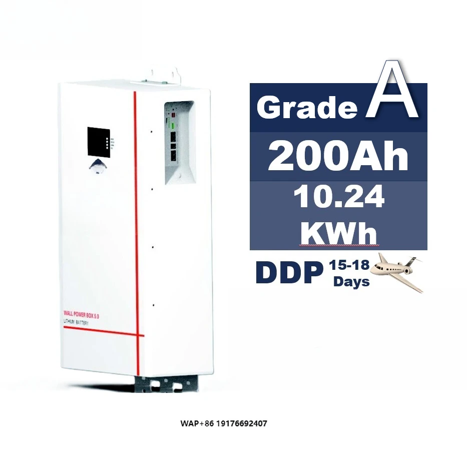 10.24KWH LiFePO4 Battery Energy Storage System IP65 Stackable CAN 10-Year Warranty Industrial Home Solar Photovoltaic 51.2V