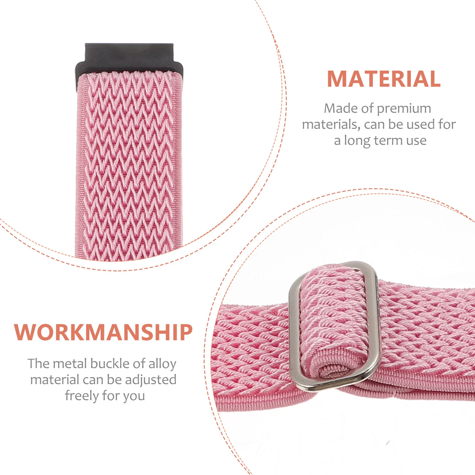 

1Pcs Wave Pattern Nylon Watch Strap Elastic Flexible Design for Outdoor Sports Adjustable Alloy Buckle Comfortable Wear