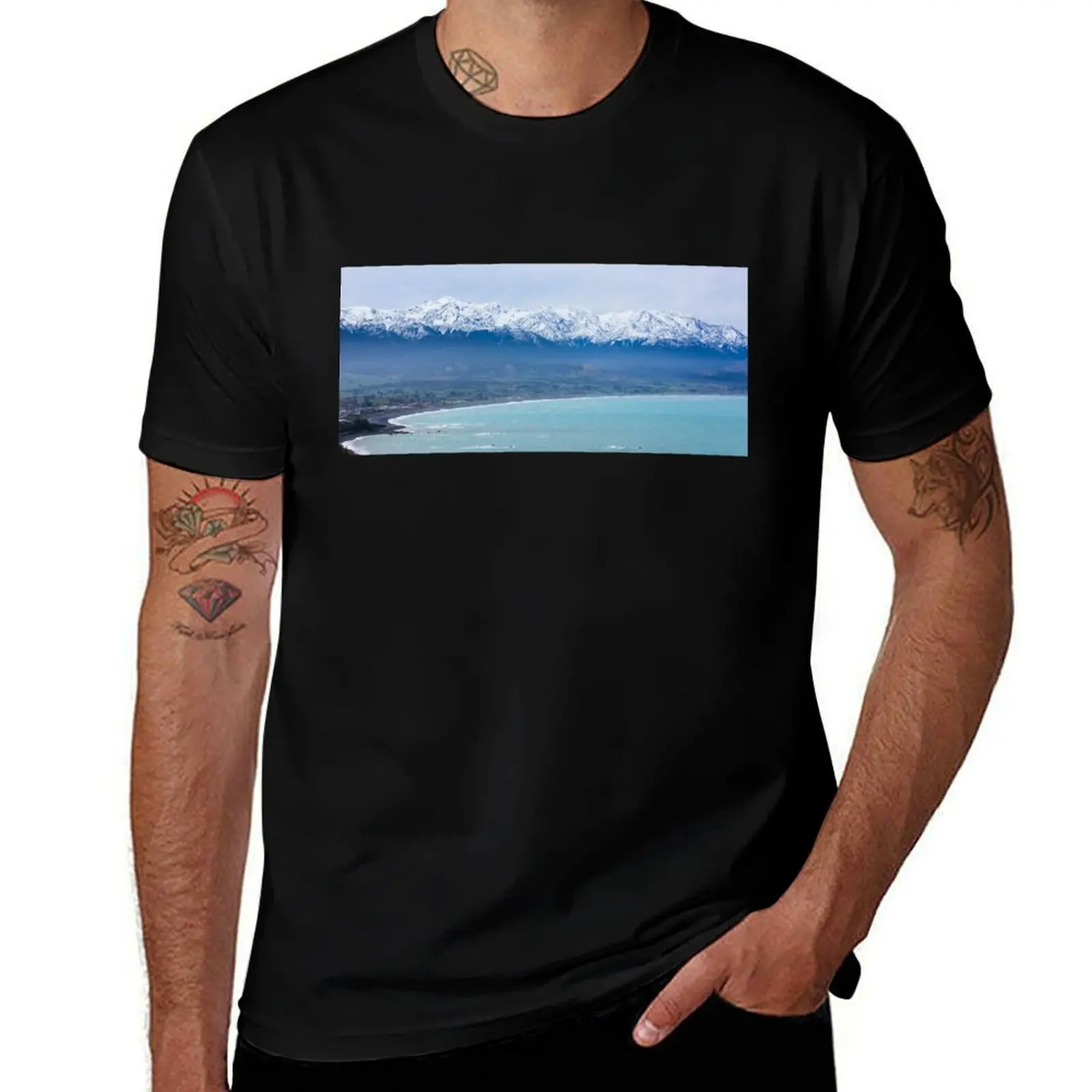 

Snow On The Kaikoura Mountains T-Shirt t shirt for man t shirt man plain T-Shirt