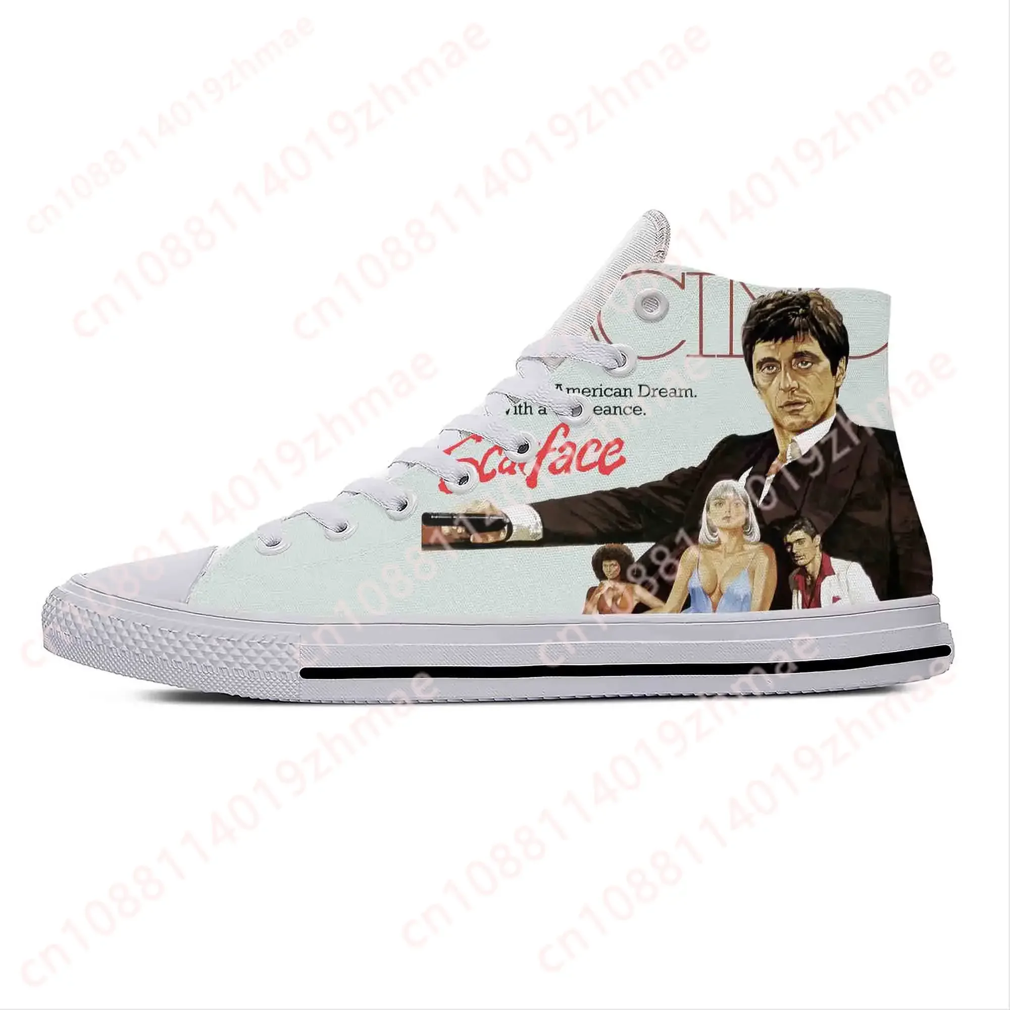 

Модные повседневные тканевые кроссовки Scarface Tony Montana Movie Anime Cartoon, высокие, легкие, дышащие, на заказ, для мужчин и женщин