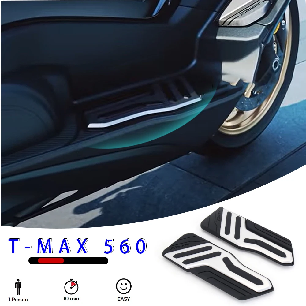 New T-MAX 560 Motorcycle Black Driver Side Footboard Foot Pedals Foot Pegs Footrests Fits For YAMAHA TMAX Tmax 560 T-max560 2022