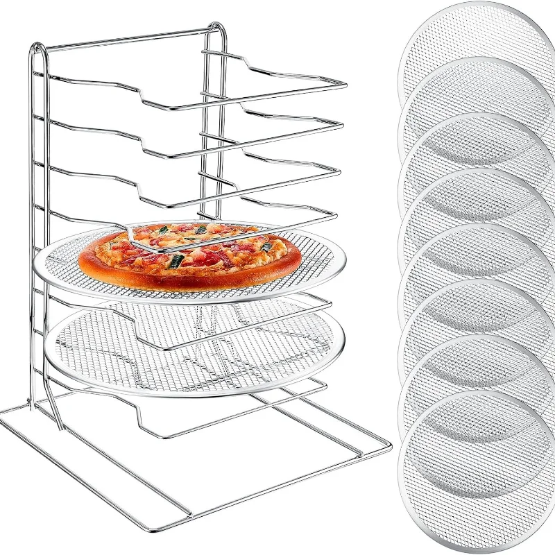 

8-Layer Pizza Rack Stainless Steel Pizza Rack Party Family, Restaurant Bracket