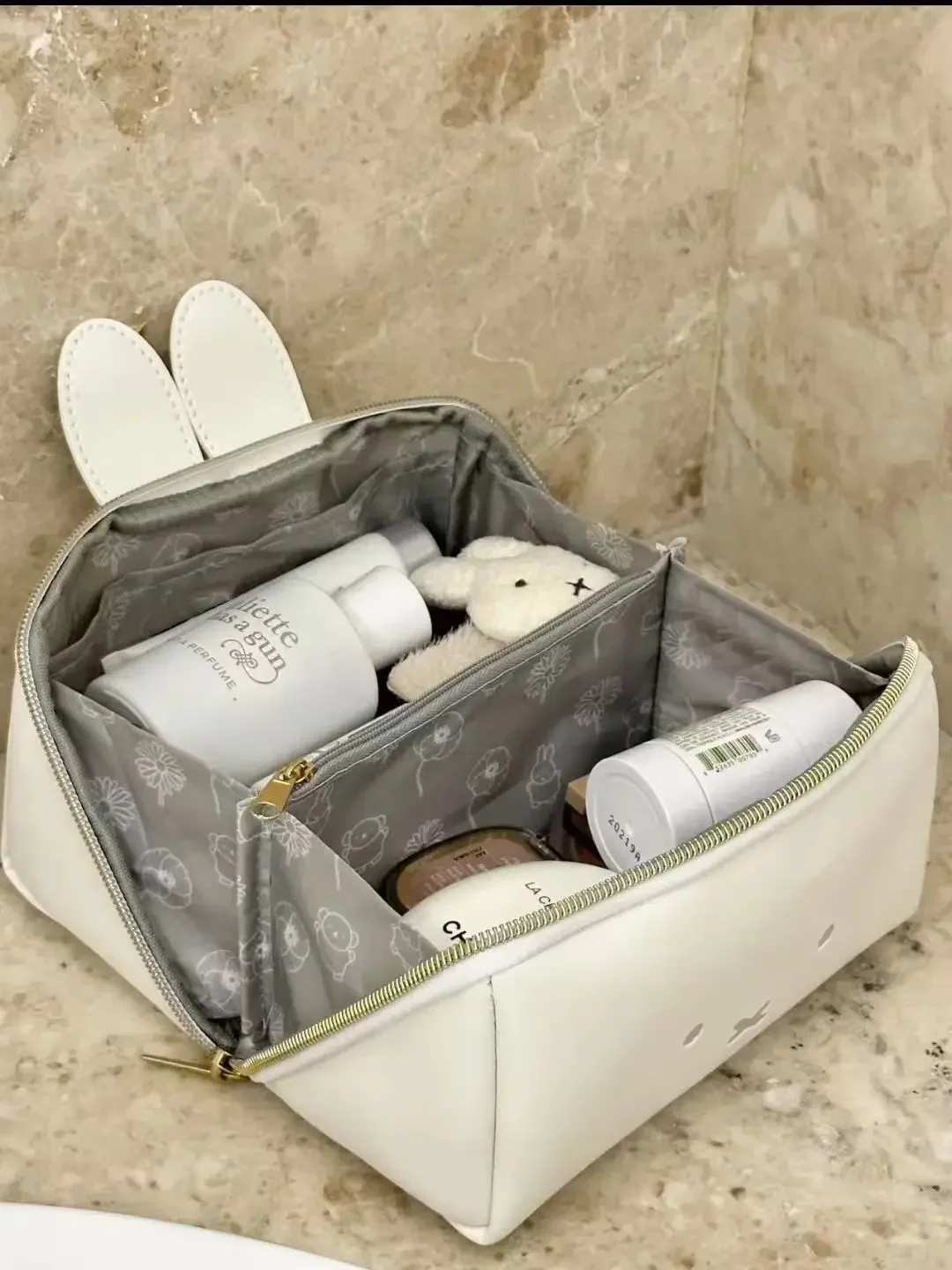 Kawaii Miffy Boris Magazine Appendix Bag Hand Makeup Bag Multi-functional Portable Toiletry Storage Bag Christmas Gift for Girls