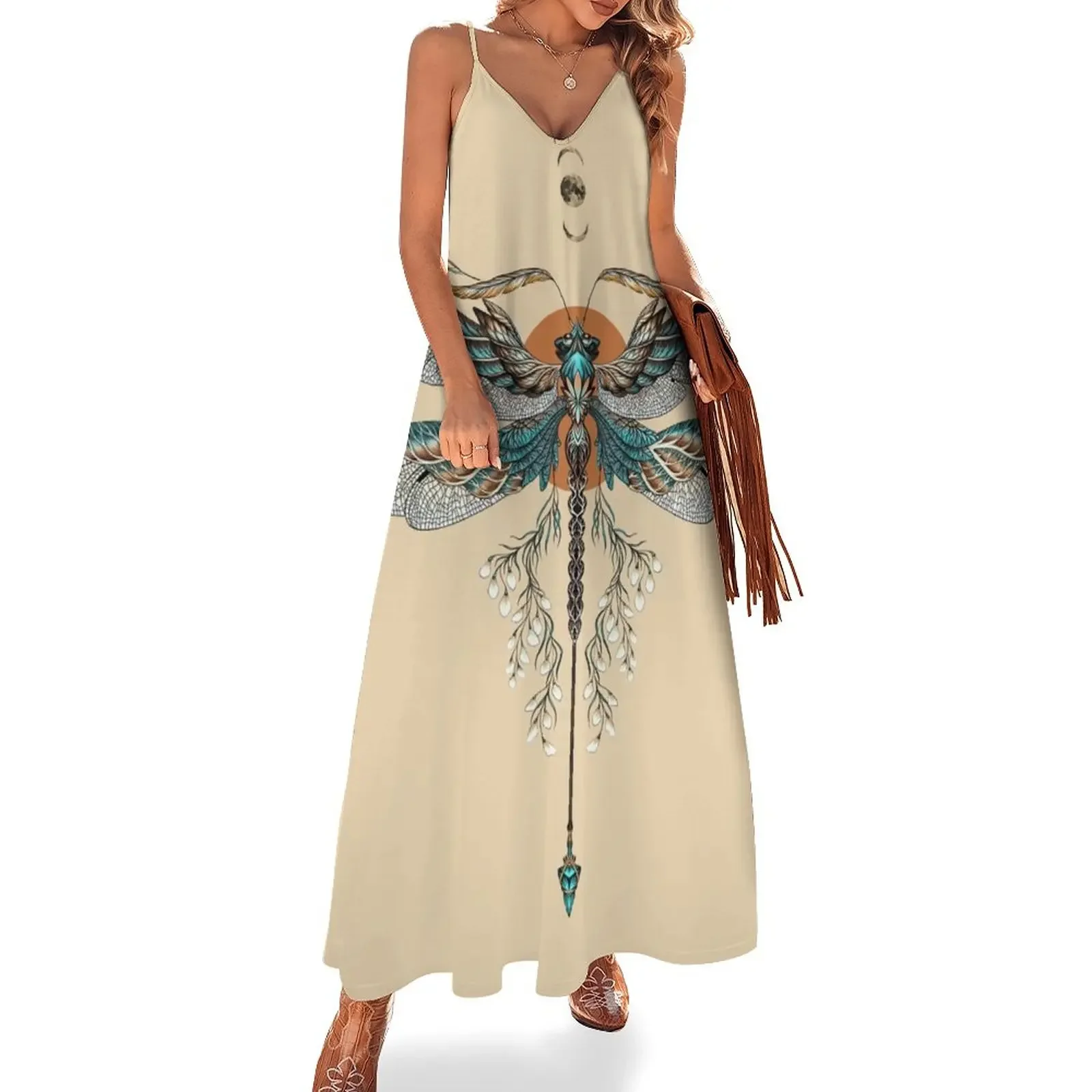 Dragon Fly Tattoo Sleeveless Dress women's summer dresses 2024 Women long dress dresses women summer 2024 Dress