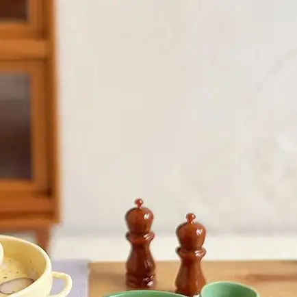 

1/12 Dollhouse Mini Cream Mushroom Soup Pot Model Doll Home Simulation Kitchen Decoration Accessories Pretend Play Toys