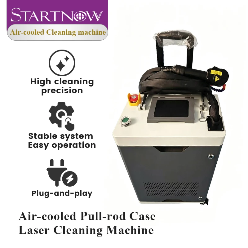 STARTNOW Air-cooled Pull-rod Case Laser Cleaning Machine Handheld Portable Fiber Laser Cleaner for Rust Paint Oil Oxide Removal