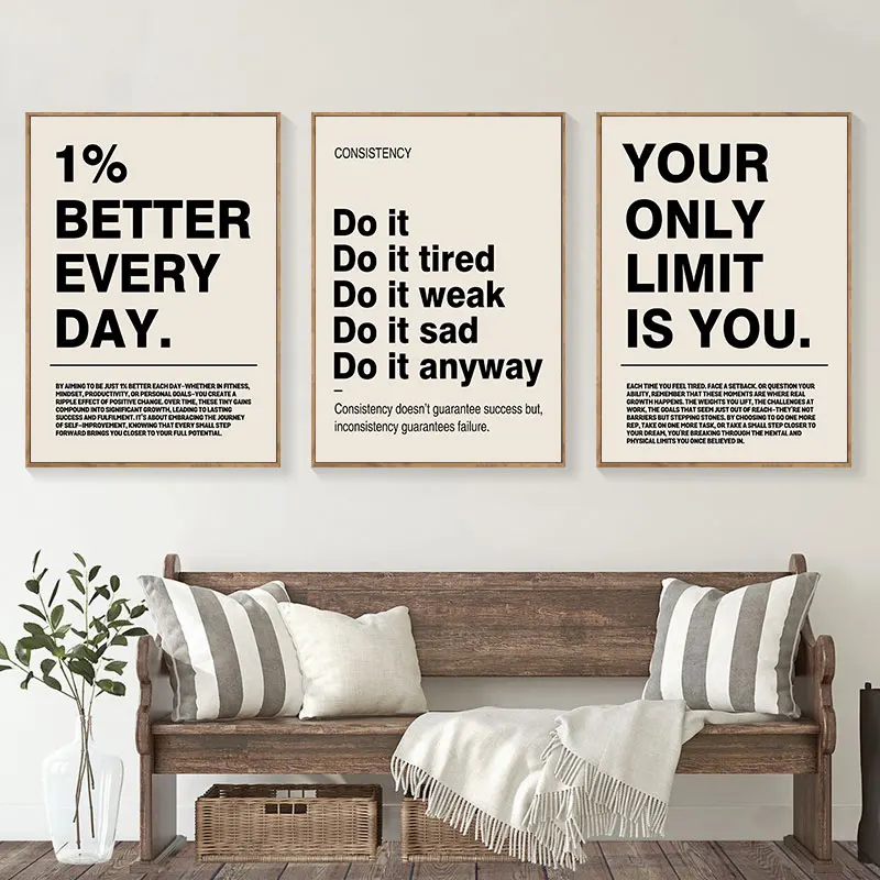 Simple Modern Inspirational Quotes Canvas Art Poster Prints Motivational Wall Decor Picture for Living Room and Bedroom