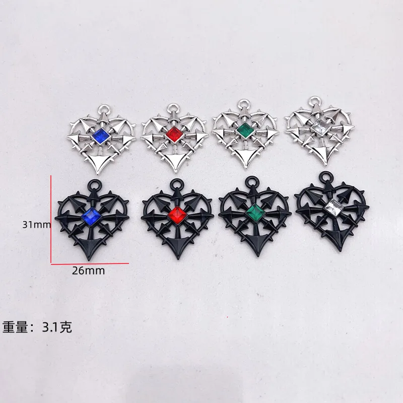 8/10PCS Personalized Gothic Arrow Heart piercing Earrings Necklace Pendant Halloween Thorn Love DIY Jewelry Accessories view 2