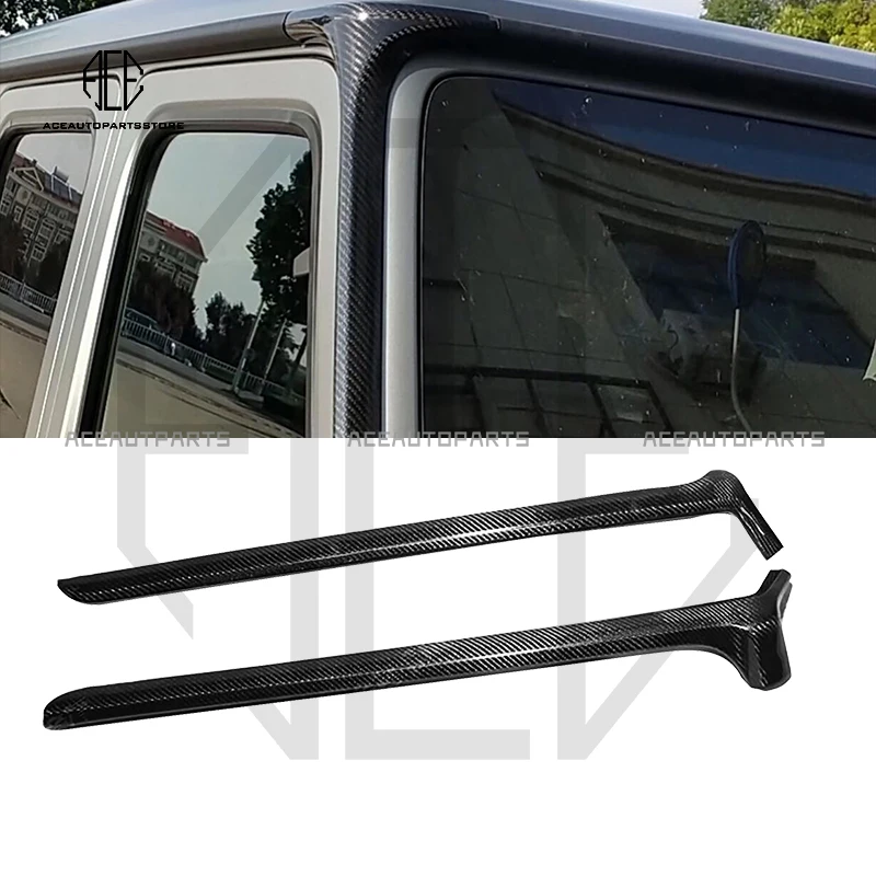 Dry Carbon Fiber Front A Pillars Protective Cover Trim Panel Sticker Fit For Mercedes Benz G Class W463 G63 G500 G550 2019-2022