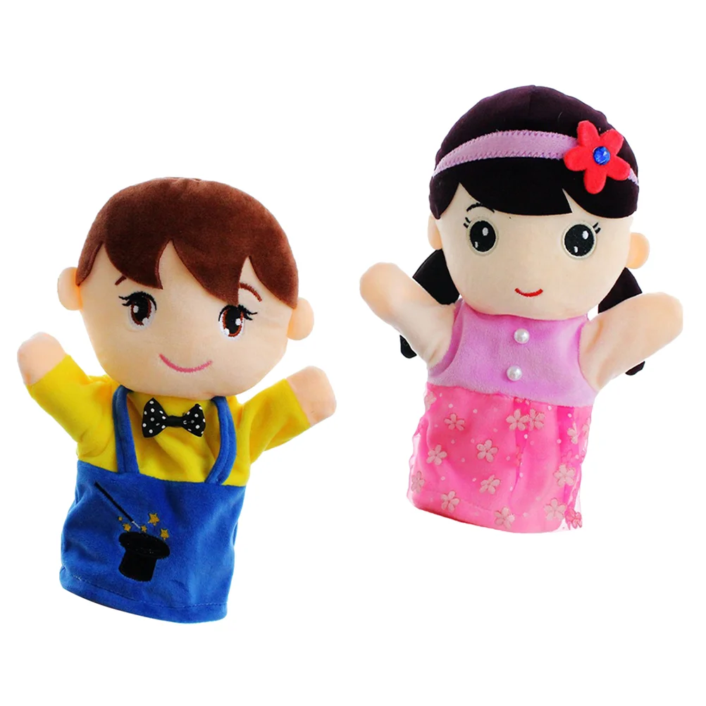 2 Pcs Kids Toys Toddler Family Hand Puppet Plush Role Play Puppets for Interactive Members Baby Child