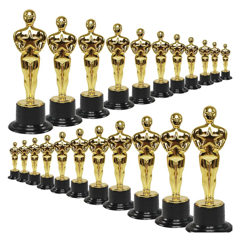 48 Pack Plastic Gold Star Award Trophies Statuette For Party Favors,School Award,Game Prize,Party Prize-Y44A
