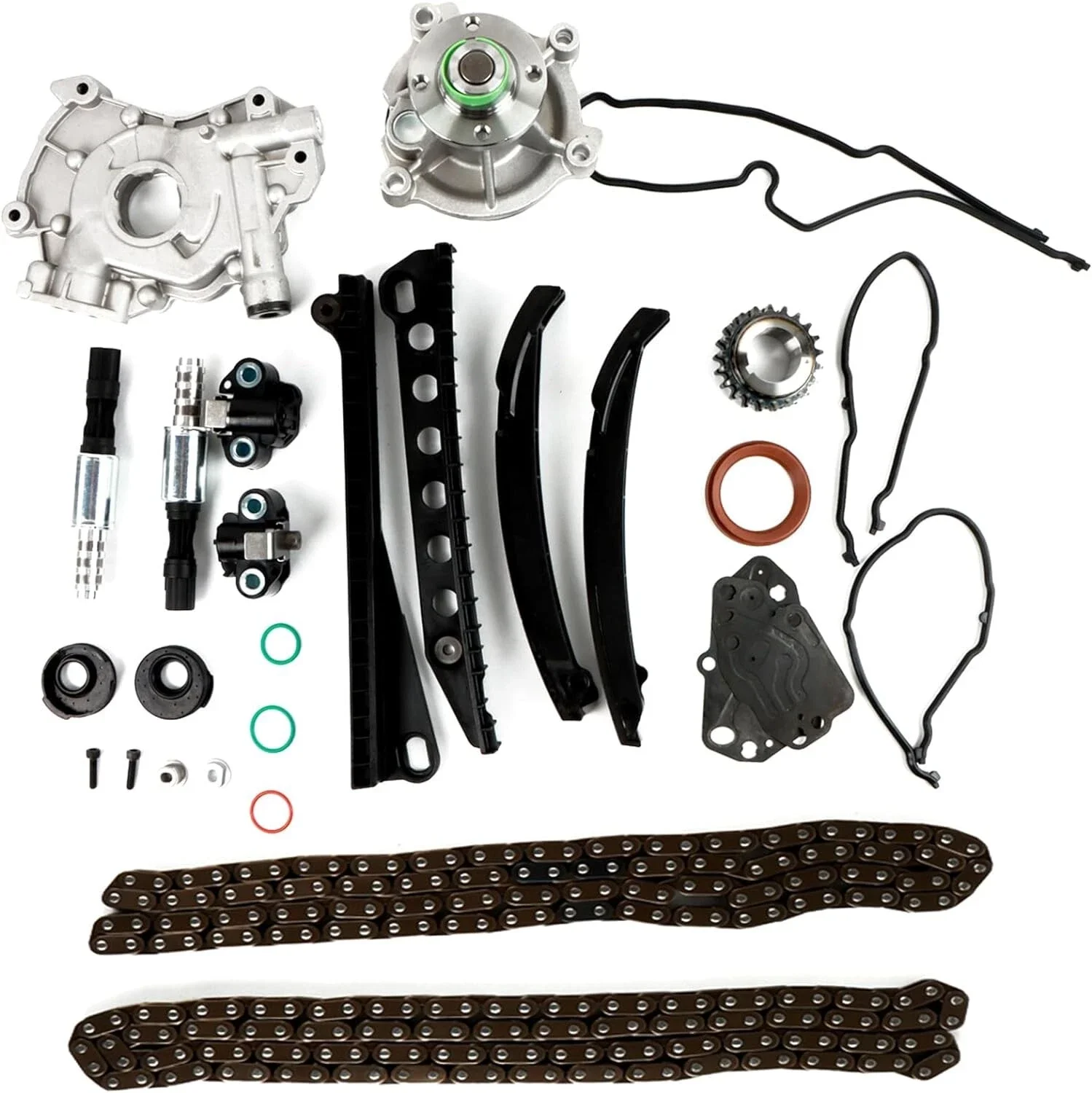 

Timing Chain Kit + Oil Water Pump Cover Gasket For 04-10 Ford F150 Lincoln 5.4L