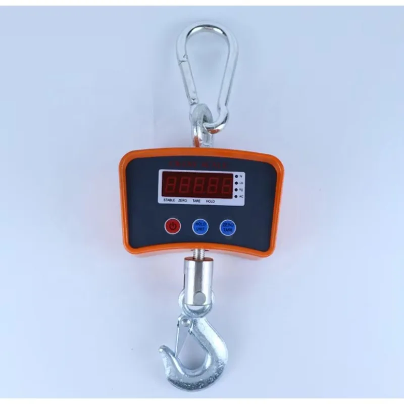 300/500/800KG Pure Aluminum Alloy Shell Small Mini Industry Digital Crane Hanging Scale With Power Adapter LED