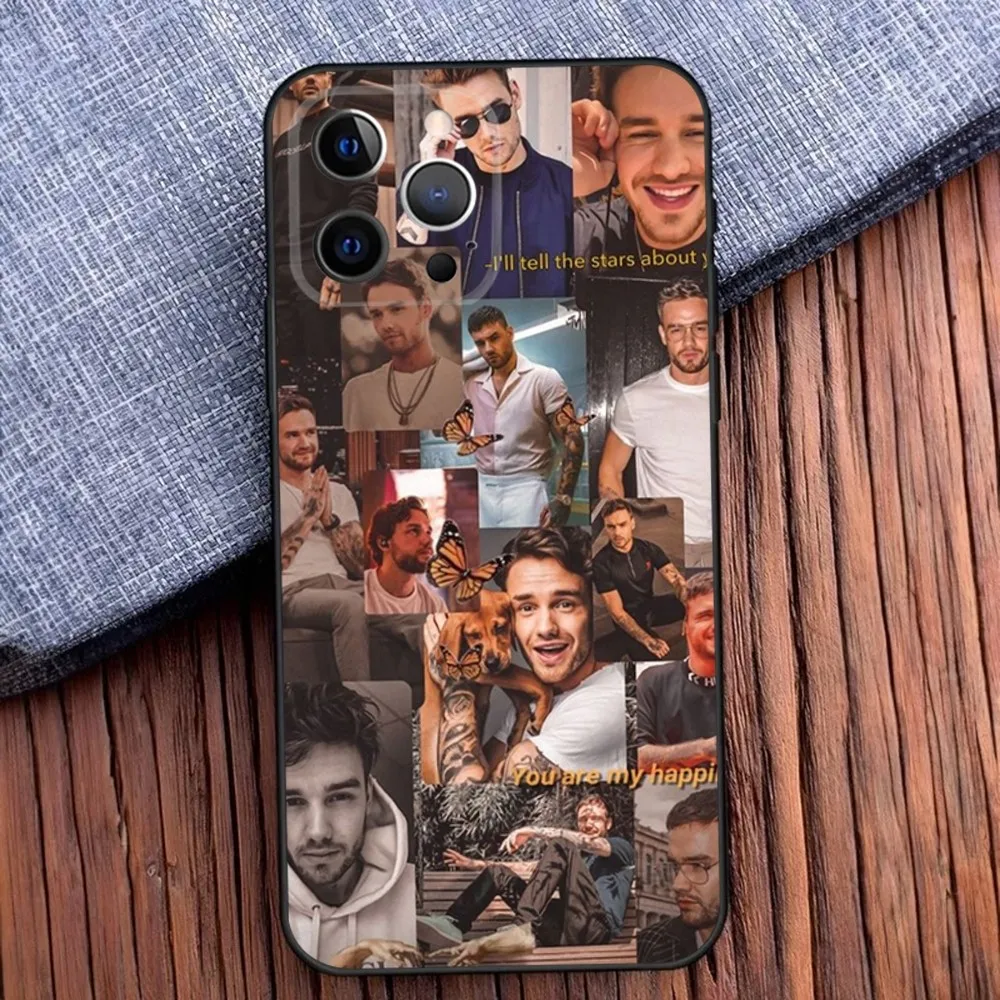 Etui na telefon Singer L-Liam P-Payne do iPhone 16,15,14,13,12,11, Pro, X, XS, Max, XR, Plus, Mini Soft Black Cover