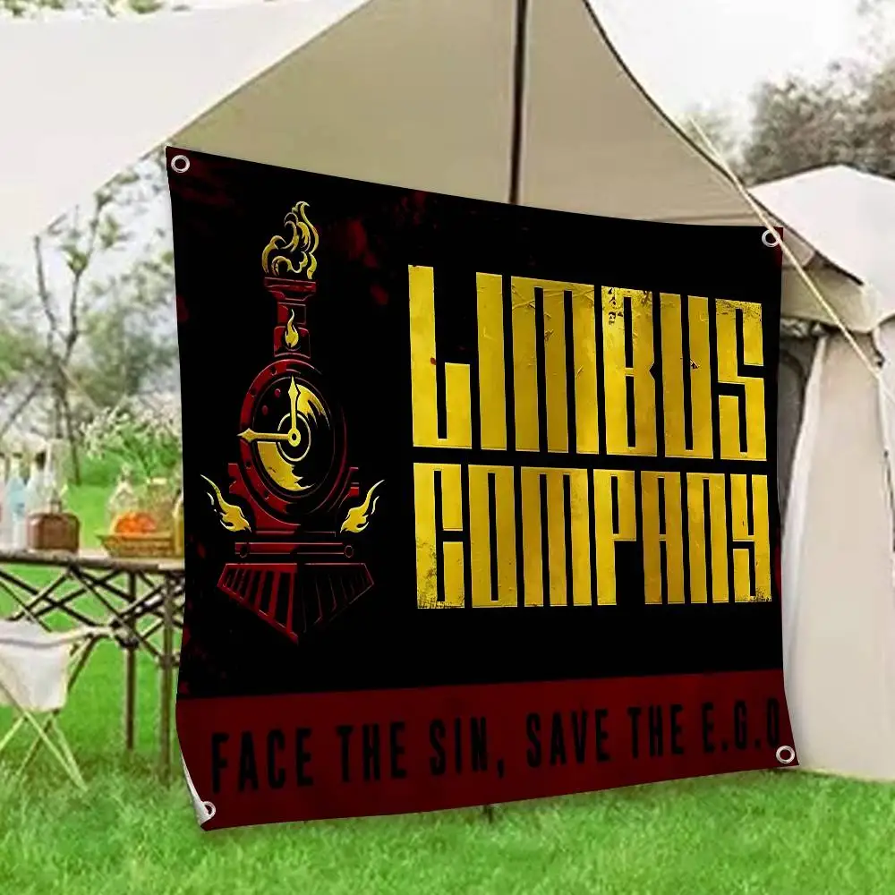 Popular Game L-Limbus C-Company Small Size Cheerleading Banner Hand Pulled Flag Outdoor Atmosphere Flags