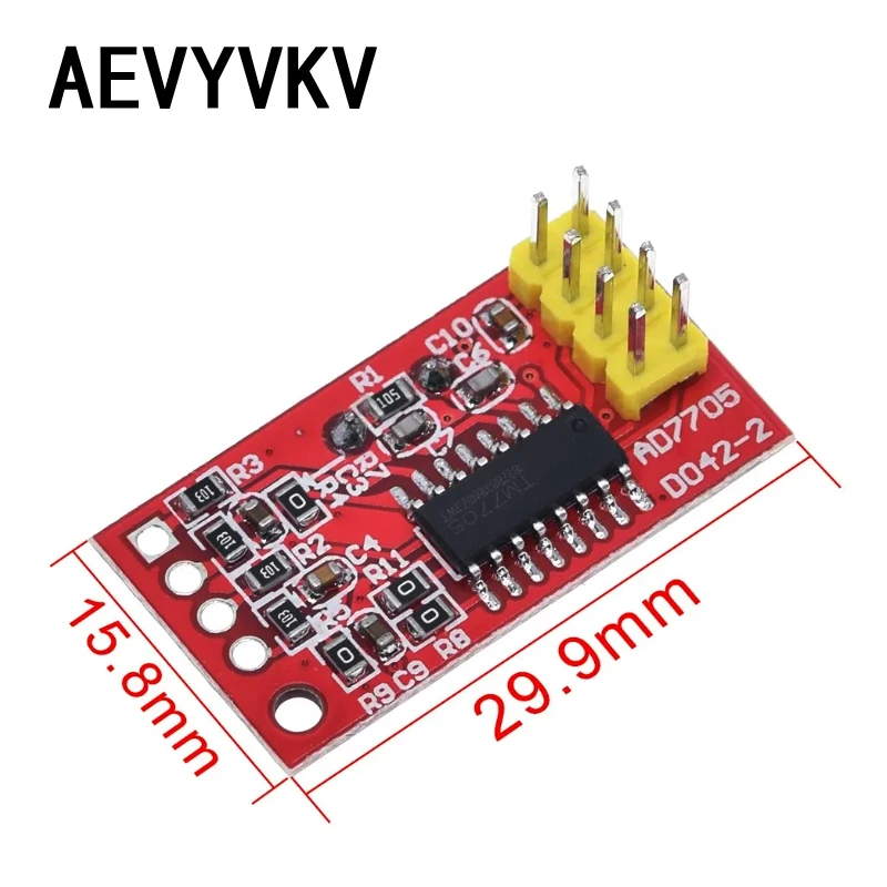 AD7705 Dual 16 bit ADC Data Acquisition Module Input Gain Programmable SPI Interface TM7705