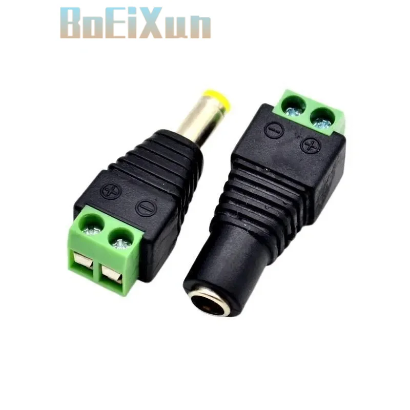 1-50Pairs 5.5mm X 2.1mm 12V DC Female Male DC Power Plug Adapter For 5056 Single Color LED Strip And CCTV Cameras