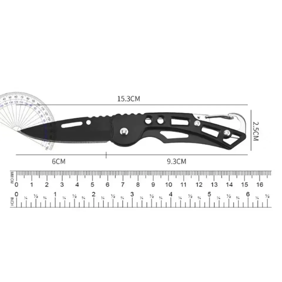 Folding Stainless Steel Pocket Knife Keychain Knife Self-Defense EDC Survival Portable Mini Outdoor Hunting Multipurpose Tool