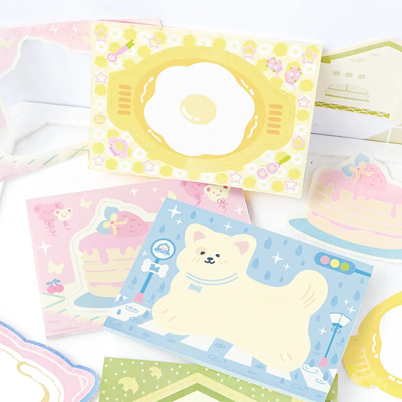 12pcs/lot Kawaii Cake Cat Memo Pad Sticky Note Creative N Times Stationery Label Notepad Bookmark Post School Supplies