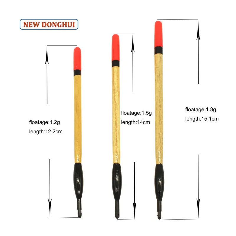 Newdonghui 10pcs/Lot Fishing Floats Set Paulownia Wood Bobber 1.2G 1.5G 1.8G Buoyancy Carp Fishing Accessories Wetkarstwo Karper