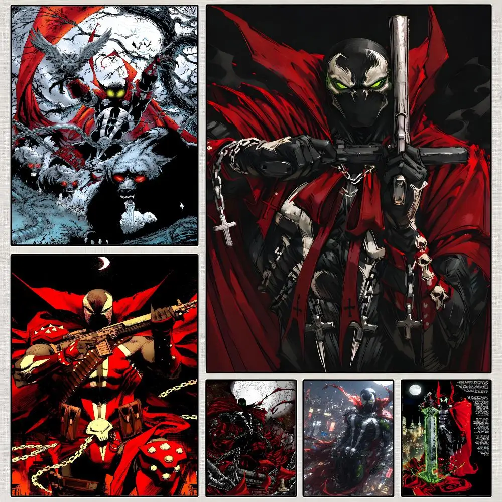 Comic S-Spawn Dark Fantasy Antihero Poster PP Wall Art Print Removable Water-Resistant Home Decor for Bedroom Apartment Gift