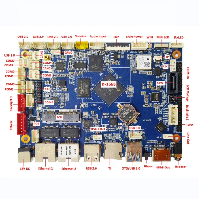 Placa base RK3568, máquina de señalización Digital, Android 12/11, RS232, RS485, Linux 11, 12,0