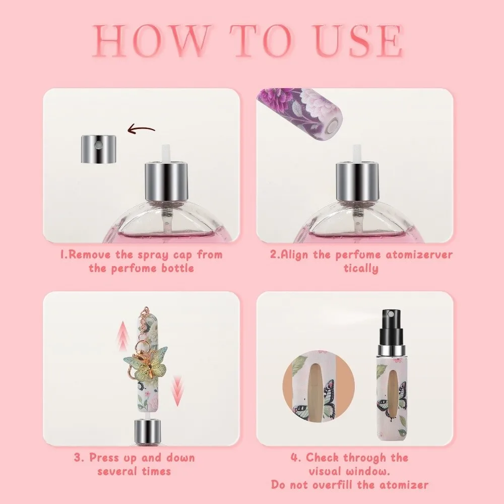 New 5ml Mini Perfume Bottle Empty Portable Empty Cosmetic Containers Storage Sprayer Refillable Spray Rotating Bottle